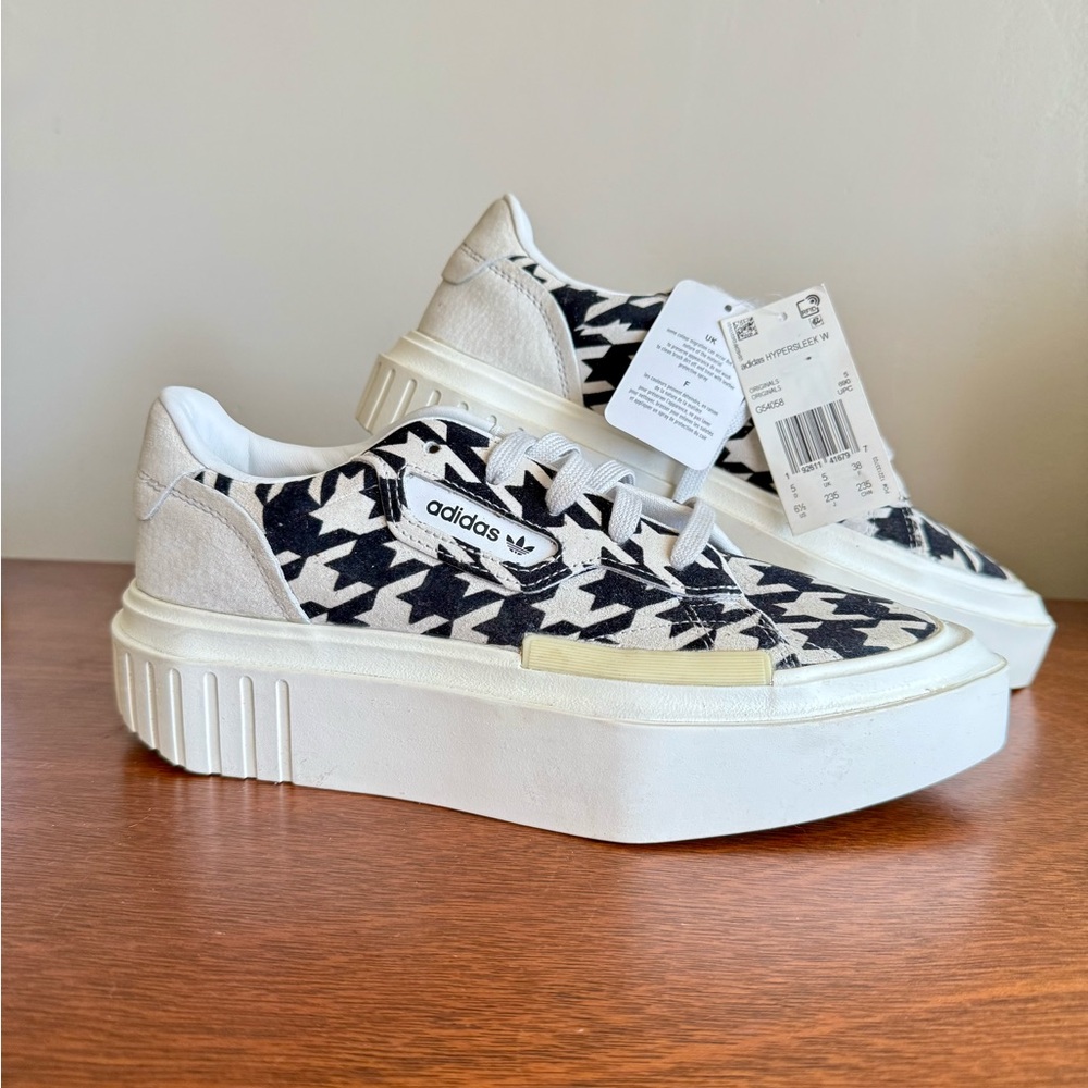 Adidas Hypersleek Platform Pointed Toe Houndstooth Sneakers